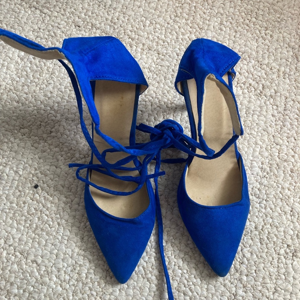 Elegant Blue Women's Lace-Up Shoes